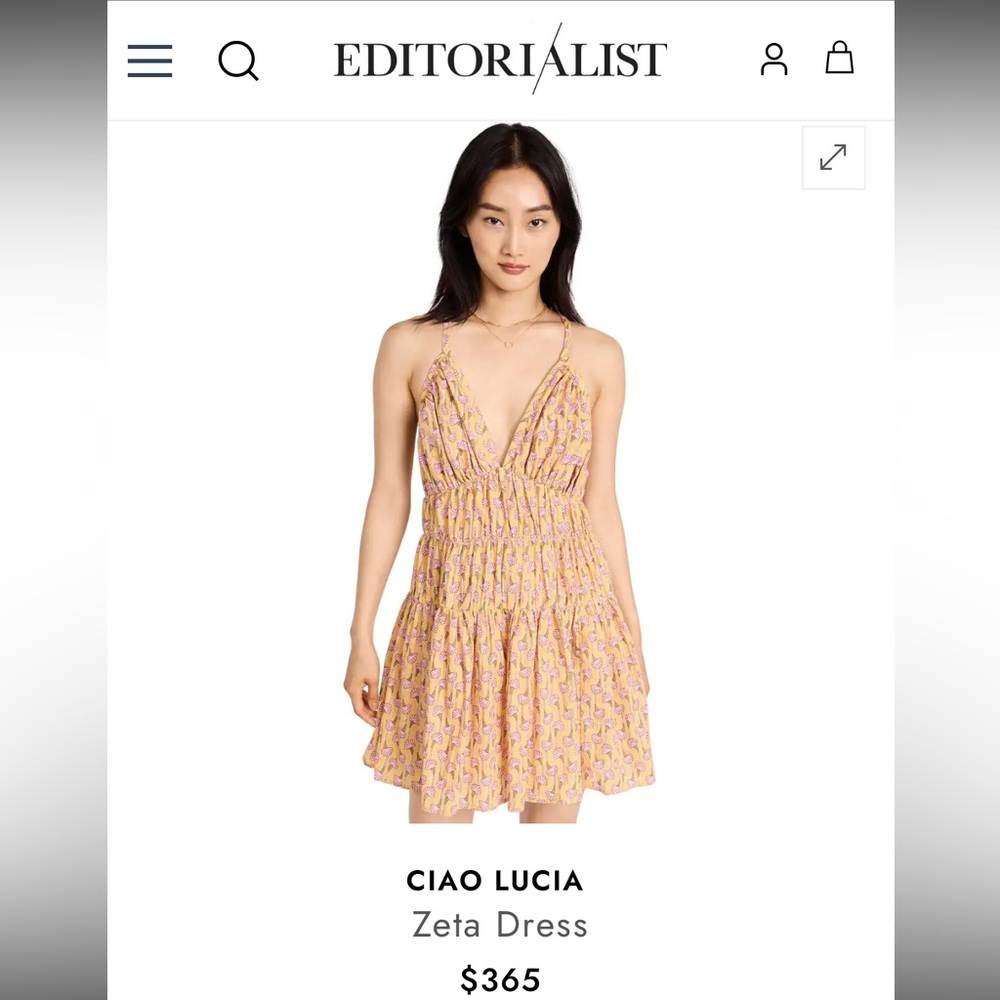 Ciao Lucia Zeta Bloom Floral Mini Dress Yellow and Pink Floral Women’s S Boho